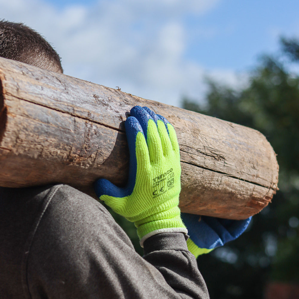 Warm rubber shop gloves